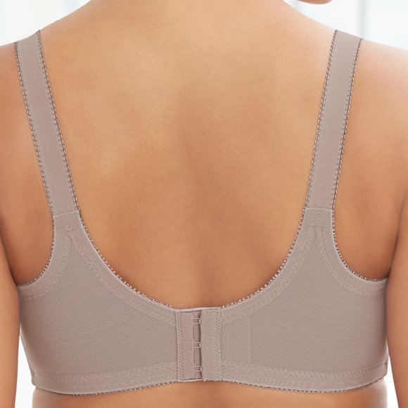 Set Of 3! 50C Glamorise COMFORT LIFT Bra (COTTON-LINED) Wireless LACE TAUPE NEW - Picture 5 of 16
